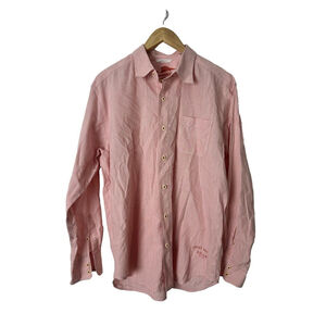 Tommy Bahama Relax Shirt Mens Medium Red Striped Button Up Preppy Beach Cotton